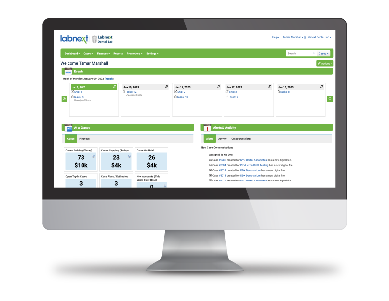 Desktop screen with Labnext software
